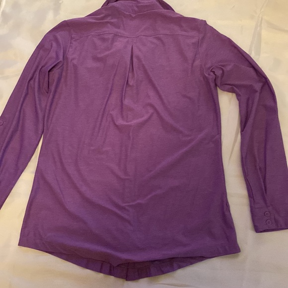 Eddie Bauer Travex button down. small vacation travel purple - Picture 4 of 8